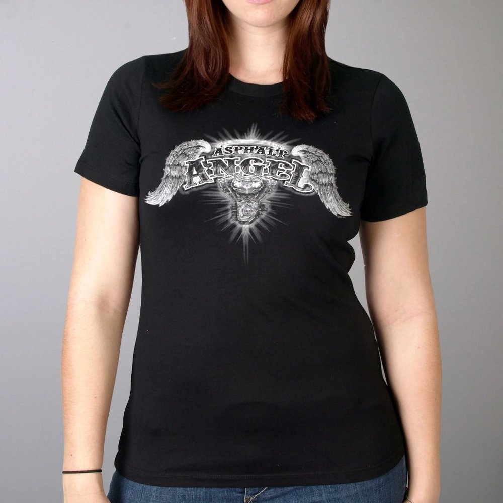 Hot Leather's Women's ASPHALT ANGEL black short sleeve T-shirt sz 2x NWT